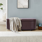 ZUN Multi-functional storage PU material sofa stool-Brown PU 94128562