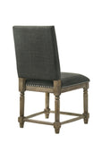 ZUN Everton Set of 2 Gray Fabric 19" Dining Chair with Nailhead Trim B061125431