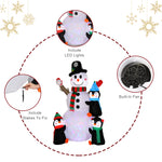 ZUN 6ft With 3 Penguins, 4 Light Strings, 1 Colorful Rotating Light, Inflatable, Garden Snowman 98246671
