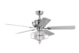 ZUN Crystal Ceiling Fan with Lights Fandelier Chandelier Reversible Blades 3 Wind Speeds Remote Control W1592P152989