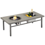 ZUN Wholesale Aluminum Outdoor Coffee Dining Patio Firepit Table Propane Gas Fire Pit Table With W1828140375