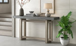 ZUN U_STYLE Contemporary Console Table with Wood Top, Extra Long Entryway Table for Entryway, Hallway, WF305653AAE