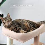 ZUN Wood Cat Tree Cat Tower With Double Condos Spacious Perch Sisal Scratching Post And Replaceable 49271790
