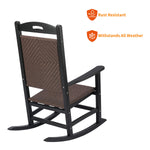 ZUN Poly Lumber Patio Rattan High Back Rocking Chair 57704713