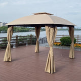 ZUN 10x10 Ft Outdoor Patio Garden Gazebo Canopy, Outdoor Shading, Gazebo Tent With Curtains W41941373