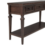 ZUN TREXM Classic Retro Style Console Table with Three Top Drawers and Open Style Bottom Shelf, Easy WF199599AAP
