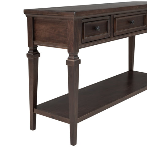 ZUN TREXM Classic Retro Style Console Table with Three Top Drawers and Open Style Bottom Shelf, Easy WF199599AAP