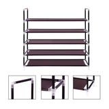 ZUN Simple Assembly 5 Tiers Non-woven Fabric Shoe Rack with Handle Dark Brown 22221004