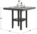 ZUN Classic Dining Room Furniture Gray Finish Counter Height 5pc Set Square Dining Table w Shelves B011119806