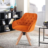 ZUN COOLMORE Solid Wood Tufted Upholstered Armless home office chair W39533322