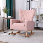 ZUN Baby Room High Rocking Chair Nursery Chair , Comfortable Rocker Fabric Padded Seat ,Modern High W136166449