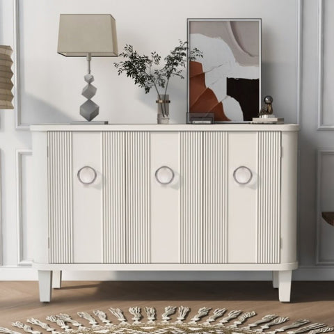 ZUN U_Style Simple and Atmospheric Solid Wood Veneer Fraxinus Mandschuric Cabinet with Three fir WF311379AAK