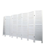 ZUN Sycamore wood 8 Panel Screen Folding Louvered Room Divider - Old white W104158396