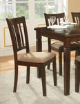 ZUN Transitional Style Chair 2pc Set Wooden Frame Espresso Finish Fabric Upholstered Seat Kitchen B011131721