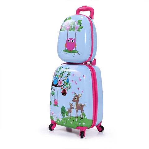 ZUN 2 PCS Kids Luggage Set, 12" Backpack and 16" Spinner Case with 4 Universal Wheels, Travel Suitcase W2181P146727