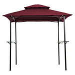 ZUN Outdoor Grill Gazebo 8 x 5 Ft, Shelter Tent, Double Tier Soft Top Canopy Steel Frame with hook 50935592