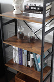 ZUN Ladder Shelf Bookcase 5 Tiers | Bookshelf with Open Storage, Metal Frame with Wood Board | Rustic + 29763484