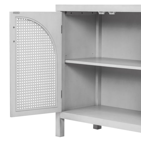 ZUN TREXM Large Storage Space Sideboard with Artificial Rattan Door Metal Handles for Living Room WF305237AAE