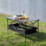 ZUN 1-piece Folding Outdoor Table with Carrying Bag,Lightweight Aluminum Roll-up Rectangular Table for W24172214