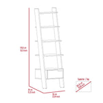 ZUN New Haven 1-Drawer 4-Shelf Ladder Bookcase Dark Walnut B06280177