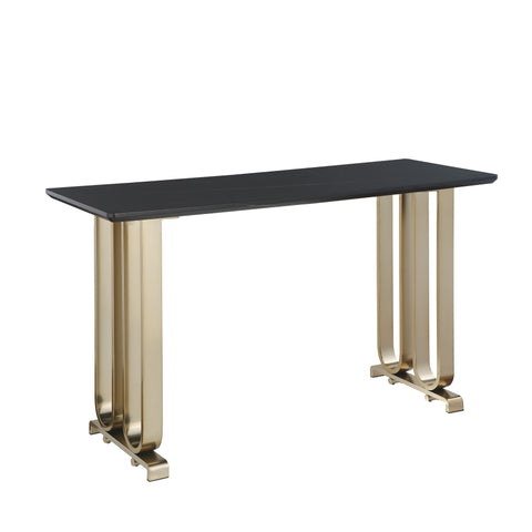 ZUN 63" Bar Table, Pub Table Kitchen Dining Coffee Table High Writing Computer Table with Lauren Gold W1567124920