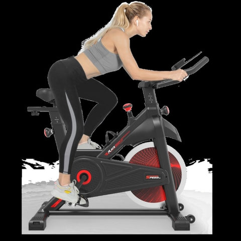 ZUN Indoor Cycling Exercise Bike Stationary, Home Gym Workout Fitness Bike with Comfortable Cusion, LCD W1362104895