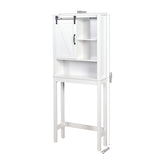 ZUN Over-the-Toilet Storage Cabinet, Space-Saving Bathroom Cabinet, with Adjustable Shelves and A Barn W40935622