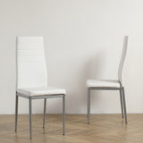 ZUN 4pcs backrest cushion horizontal sewing decoration PU leather dining chair round tube white cushion 94807308