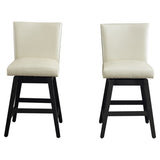 ZUN 26" Upholstered Swivel Bar Stools Set of 2, Modern PU Leather High Back Counter Stools with Nail W1893123706