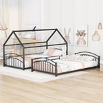 ZUN Twin Over Twin Metal Bunk Bed With Slide,Kids House Bed Black+Red MF313919AAJ