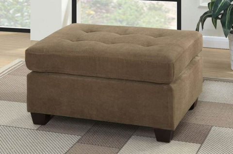ZUN Cocktail Ottoman Waffle Suede Fabric Truffle Color W Tufted Seats Ottomans Hardwoods Living Room B01152305