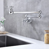 ZUN 厨房折叠水龙头Folding faucet Pot Filler Faucet Wall Mount 03451318
