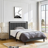 ZUN Full Size Upholstered platform bed frame with headboard and sturdy wooden slats, high load-bearing W2276138818