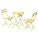 ZUN 3 Piece Patio Bistro Set of Foldable Round Table and Chairs, Yellow W1586P143143