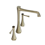ZUN Widespread 2 Handles Bathroom Faucet with Drain Assembly, Gold W122462810