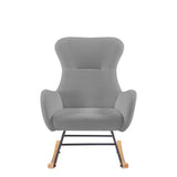 ZUN GREY teddy fabric rocking chair W58890165
