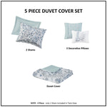 ZUN 5 Piece Seersucker Duvet Cover Set with Throw Pillows B035129144