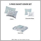 ZUN 5 Piece Seersucker Duvet Cover Set with Throw Pillows B035129145