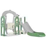 ZUN Toddler Slide and Swing Set 5 in 1, Kids Playground Climber Slide Playset with Telescope, PP321359AAF