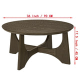 ZUN 36" Round Coffee Table, Wooden Coffee Tables for Living Room Reception Room W1801110323