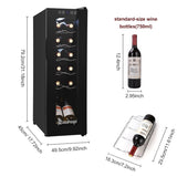 ZUN JC-34 115V 85W 1.2cu.ft/34l Electronic Wine Cabinet Cold Rolled Sheet Transparent Glass Door / 91489042
