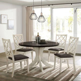 ZUN Antique White Solid wood Set of 2 Chairs Unique Design Back Kitchen Dining Room Breakfast Grey HS11CM3491SC-ID-AHD