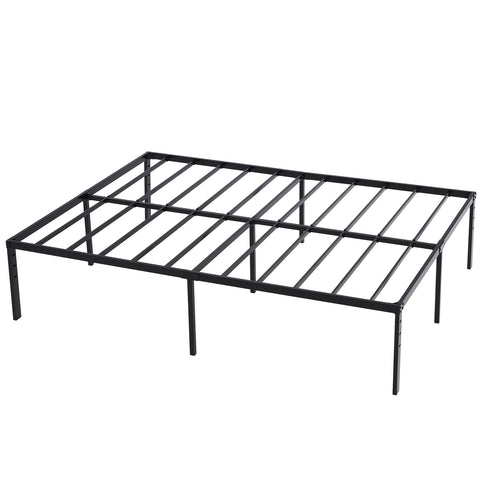 ZUN 208.2*157.5*45.7cm Bed Height 18" Simple Basic Iron Bed Frame Iron Bed Black 34894543