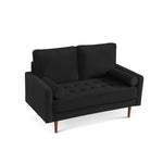 ZUN 57.1” Upholstered Sofa Couch Furniture, Modern Velvet Loveseat, Tufted 3-seater Cushion with Bolster B082111397