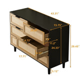 ZUN 6 drawers Rattan dresser Rattan Drawer, Bedroom,Living Room W75763041
