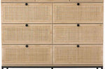 ZUN 6 rattan Drawer Dresser with 3 wood drawer for Bedroom W295105905