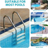 ZUN Swimming Pool Ladder, Stainless Steel Pool Steps for Inground Pools, 3 Step Non-Slip Treads Pool 02659908