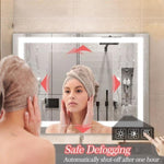 ZUN LED Bathroom Mirror 48x 36 Inch with lights, anti-Fog & Dimming Led Bathroom Vanity Mirror W134070938