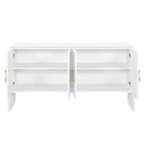 ZUN U_Style Four-Door Metal Handle Storage Cabinet, Suitable for Study, Living room, Adjustable Shelf WF317432AAK