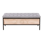 ZUN 48'' Storage Bench Linen Upholstered End of Bed Storage Benches with Button Tufted Wooden JOY W1757122150